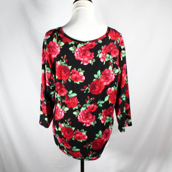 Womens Rose Floral Romantic Casual Bold Blouse Top Size XXL Pioneer Woman - Picture 3 of 10